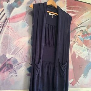 TRINA TURK long Navy Sweater Vest Size Small